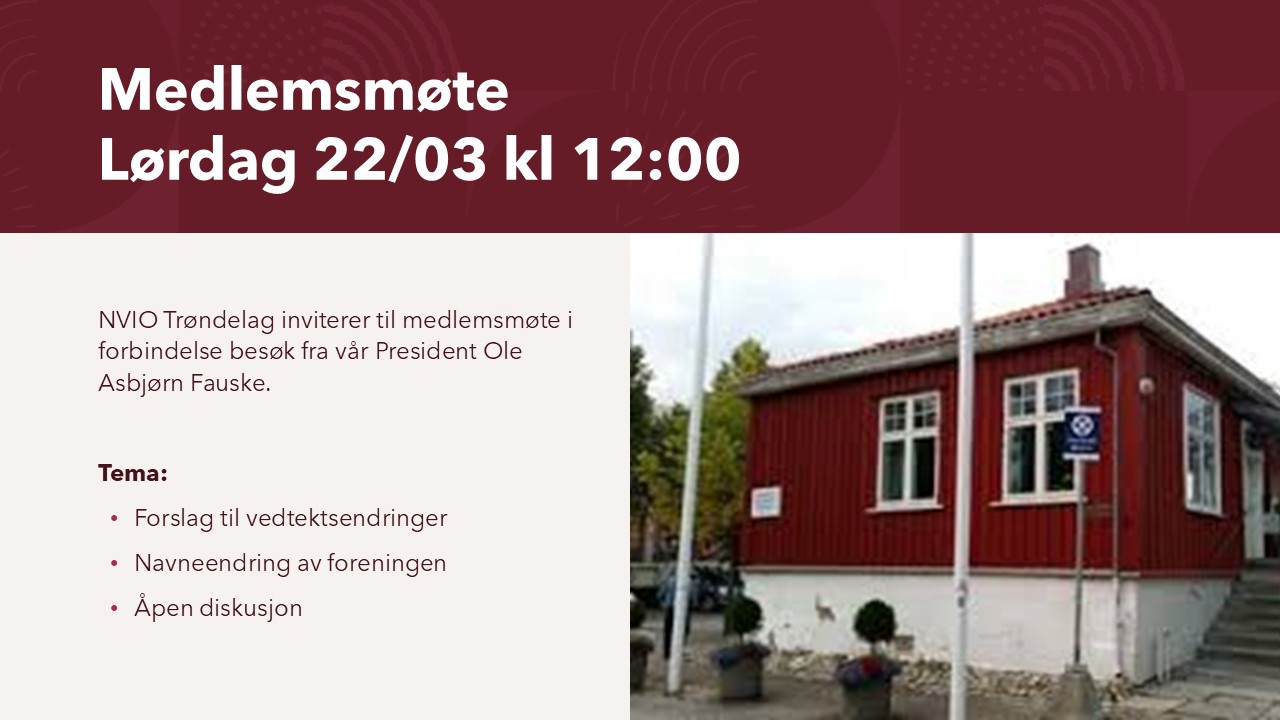 Medlemsmøte 22.mars