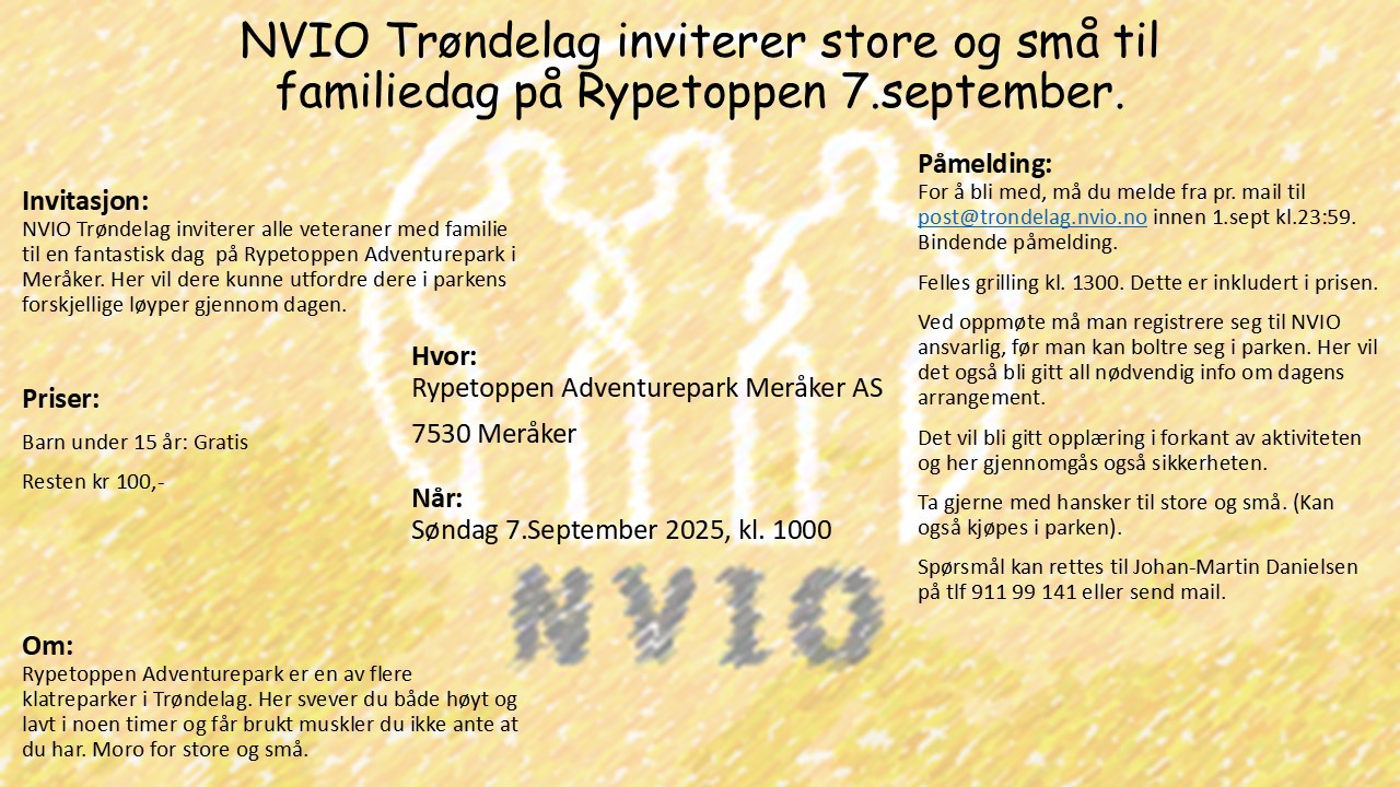Familiedag på Rypetoppen 7.september