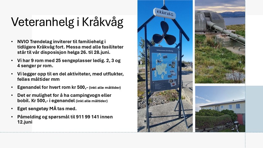 Veterantur til Kråkvåg 26-28.juni